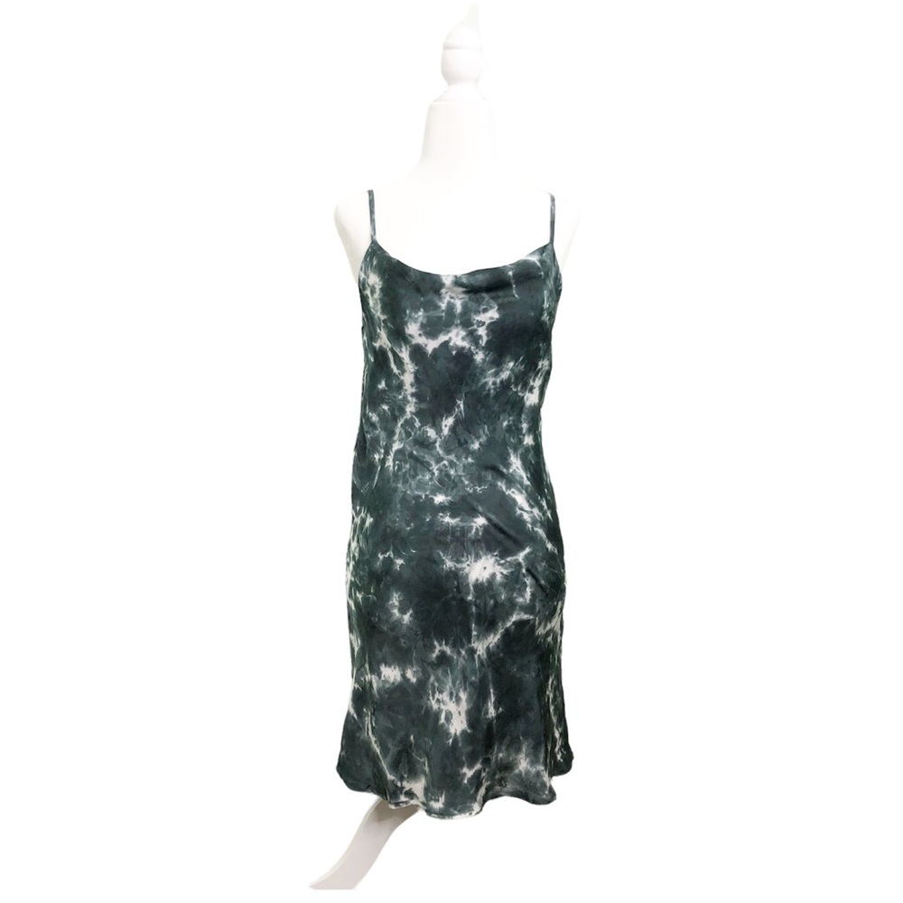 Olivaceous Slip Mini Dress Spaghetti Strap Drape Neck Tye Die Women’s Size Small - Picture 2 of 13